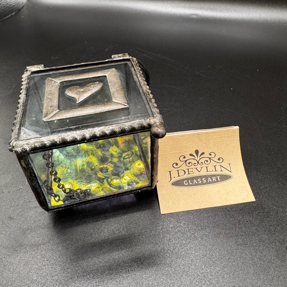 J. Devlin Glass Art Heart Trinket Box - Picture 3 of 9